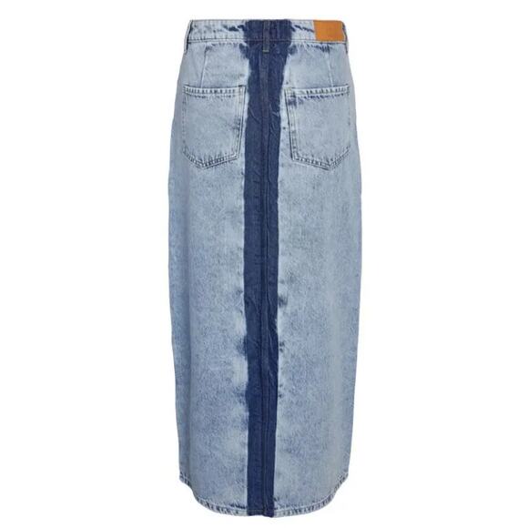 NOISY MAY rinna colorblock front slit denim midi skirt Size XS - Picture 4 of 6